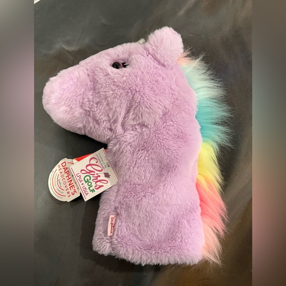 Daphne Golf Club Driver Unicorn Headcover Plush Stuffed Animal Purple Rainbow - Picture 4 of 13